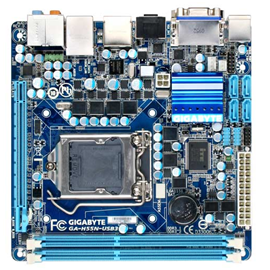 Gigabyte GA-H55N-USB3 Ci7/i5/i3 LGA1156 H55 PCIE2 DR3 SATA mITX